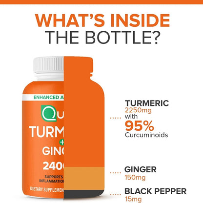 Turmeric Curcumin with Ginger and Black Pepper Extract, 2400mg